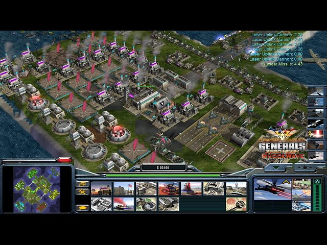 Command & Conquer: Generals - Shockwave - Usa Laser Generals 1 vs 5 HARD Generals (Bay of Pigs)