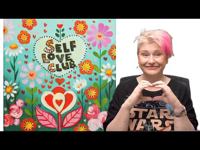 Love Garden Floral 🌟🎨 How to paint acrylics for beginners: Paint Night at Home