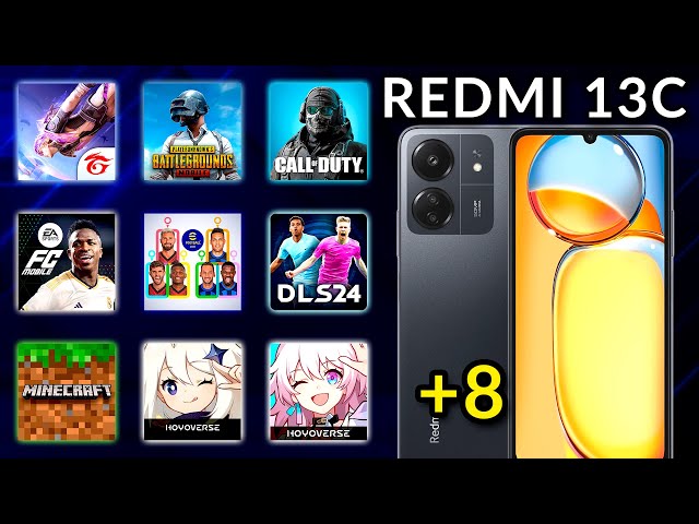 REDMI 13C EM JOGOS - Free Fire, eFootball, EA FC, Minecraft, PUBG, Genshin Impact, Call of Duty + 7