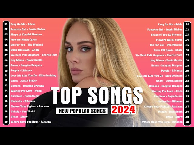 Top Hits 2024 - Clean pop playlist of 2024 - Taylor Swift, Justin Bieber, Ed Sheeran