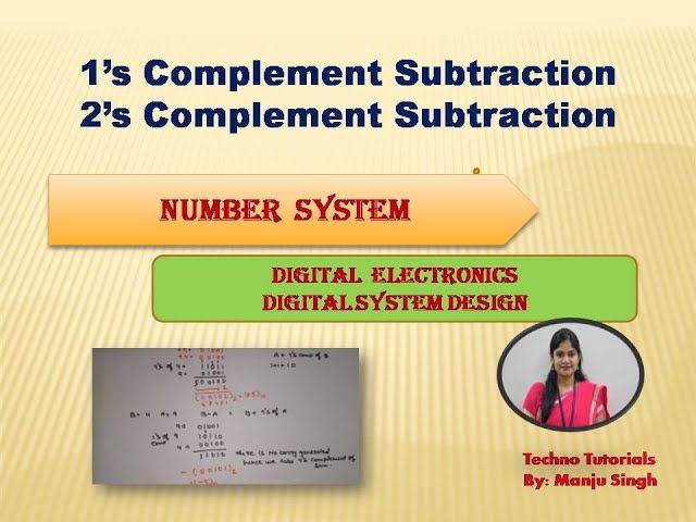 Unit 1 L4 | Subtraction using 1's Complement | 2's and 1's  Complement Subtraction | KEC 302