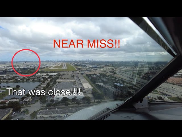 THAT WAS CLOSE! Almost had bird strike at 400 ft! Landing at Miami KMIA