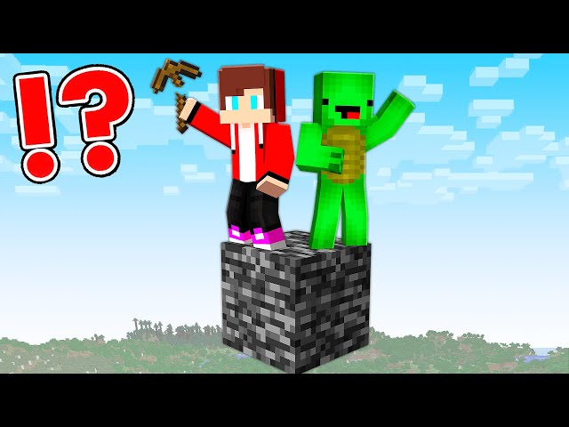 JJ And Mikey On BEDROCK ONE BLOCK Survival In Minecraft - Maizen