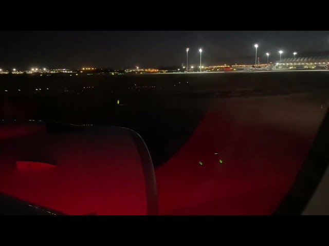 Iberia A350 landing at Madrid airport.