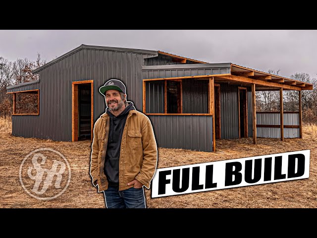ONE MAN Builds POLE BARN In UNDER 20 MINUTES / Start To Finish / Barndominium