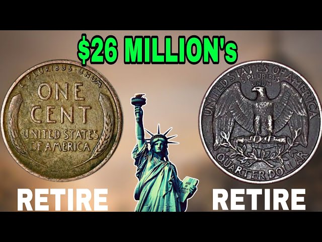 Top 50 Most Valuable pennies Rare Silver Quarter Dollar Coins in history -Pennies worth money!