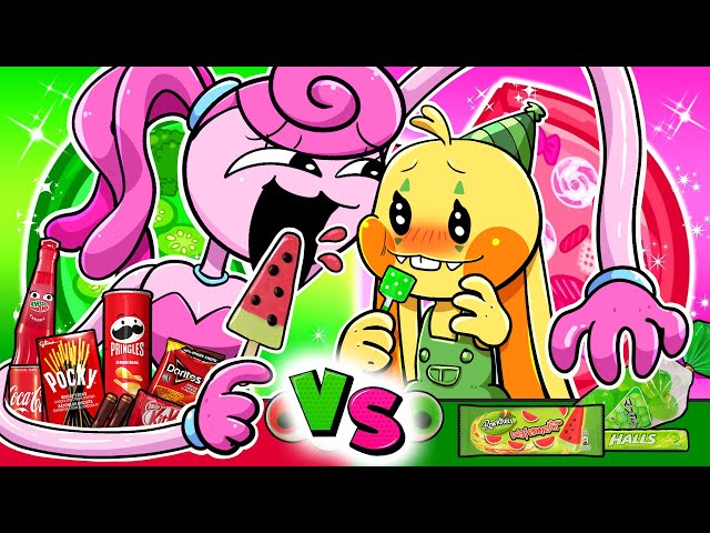 [Animation] ❤Red Mommy Vs 💚Green Bunzo Bunny | RED vs GREEN Food Challenge |Poppy Playtime 2 Cartoon