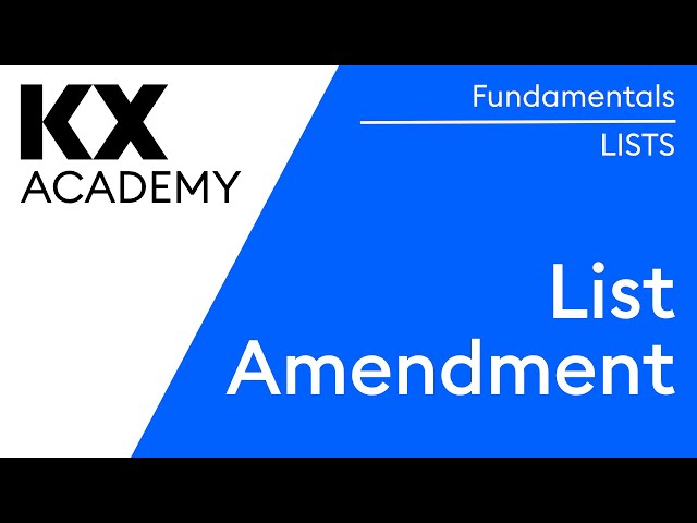 Fundamentals | List Amendment in kdb | Hands on