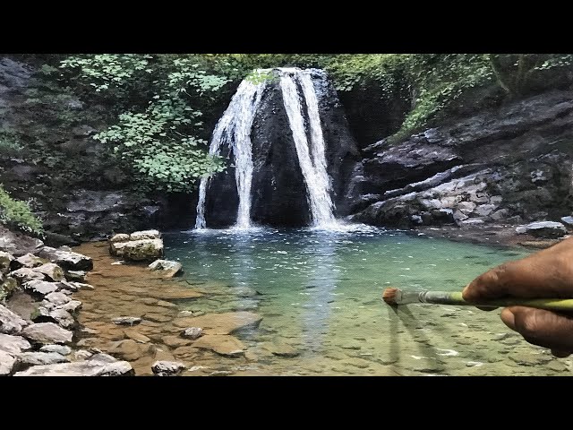 How To Use Acrylic For Beautifull Waterfall | Time Lapse | 69