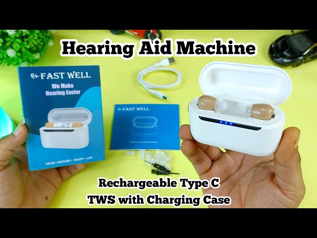 Fastwell F15C Rechargeable hearing aids machine for both ears with Case unboxing & review