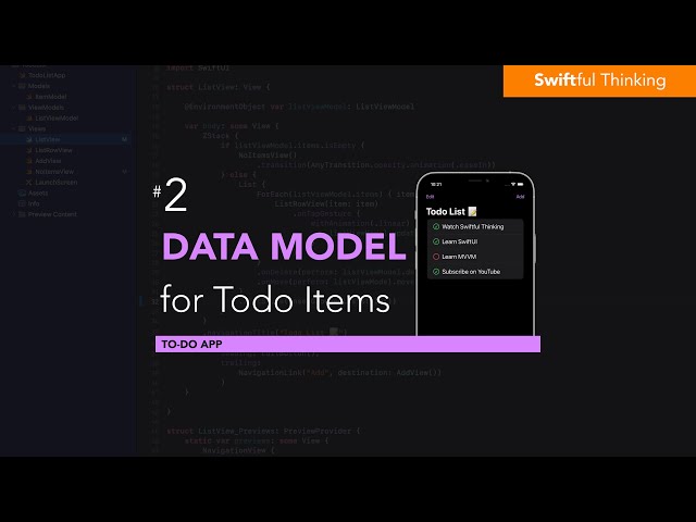 Create a custom data model for Todo items in SwiftUI | Todo List #2
