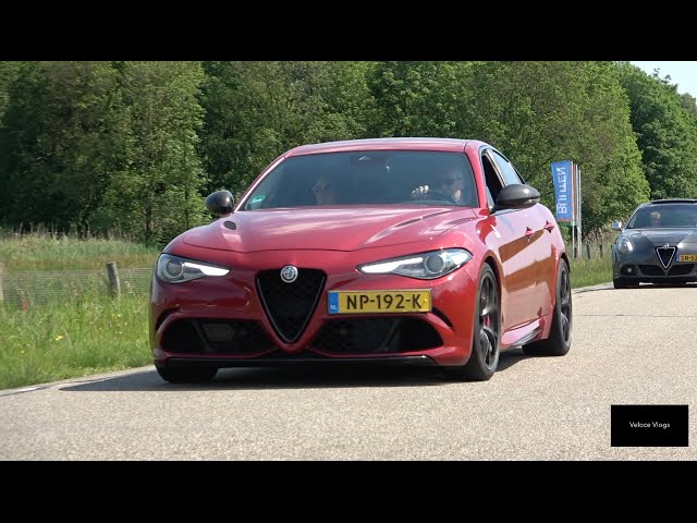 Italian cars during a drive! - Giulia Q and Veloce's, Abarth 595 and lots more nice Italian cars!