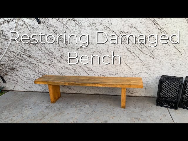 Refinishing a Damaged Outdoor Bench (No Commentary)