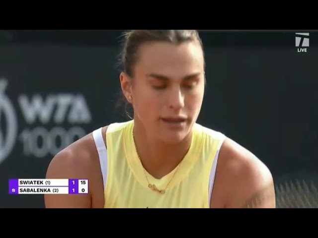 Aryna Sabalenka frustrated vs Iga Swiatek 😩slams racket yells at camp Iga in control WTA Rome Final