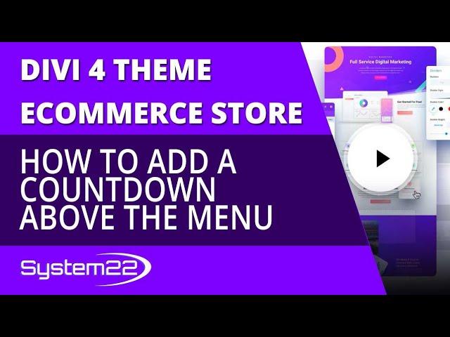 Divi 4 Ecommerce How To Add A Countdown Above The Menu 👈