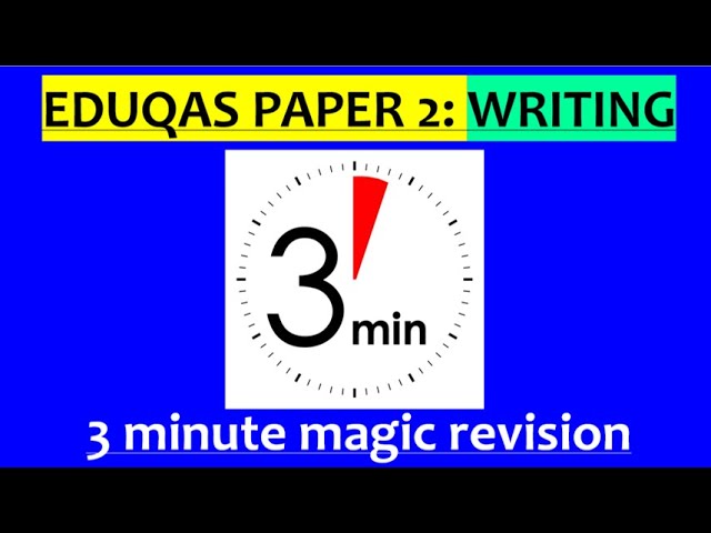 3 MINUTE MAGIC REVISION - Paper 2 WRITING EDUQAS GCSE English Language