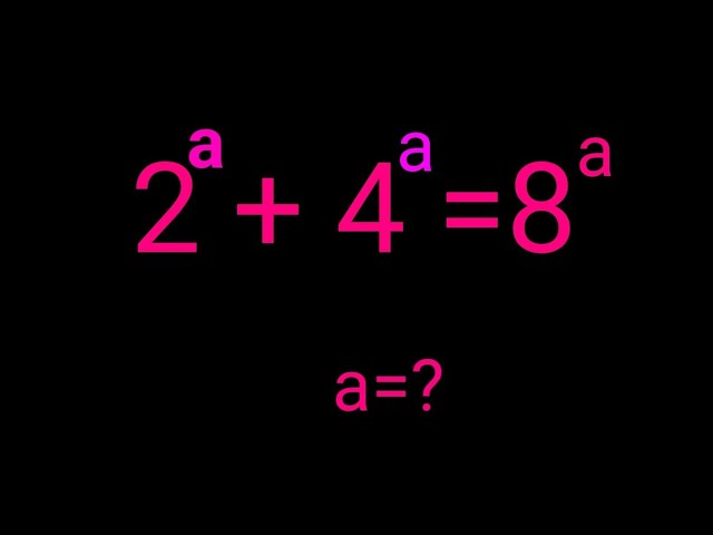 Nice Math Problem ✍️ Find the Value of a in this Exponential Equation ✍️