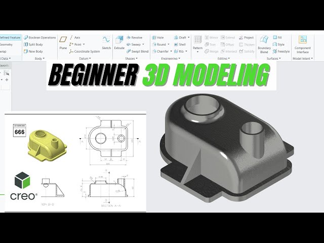 3D Model for Practice | Creo Beginner Tutorial | Cad Design