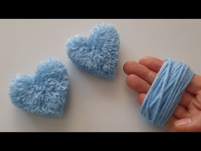 Easy Pom Pom Heart Making Idea with Fingers❤How to Make a Heart from String✔Beautiful And Easy