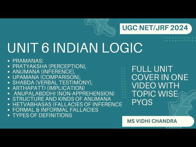 Indian Logic| Pramanas| Structure and kinds of Anumana| Formal & Informal Fallacies|UGC NET Paper 1