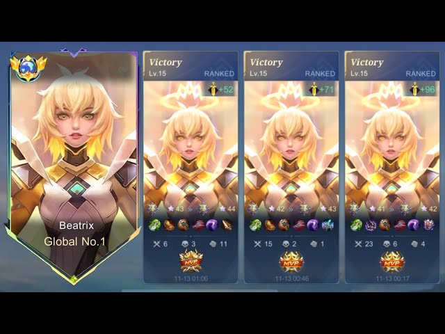 TOP GLOBAL BEATRIX NEW 1 HIT BUILD AND EMBLEM 2024!! (must try)