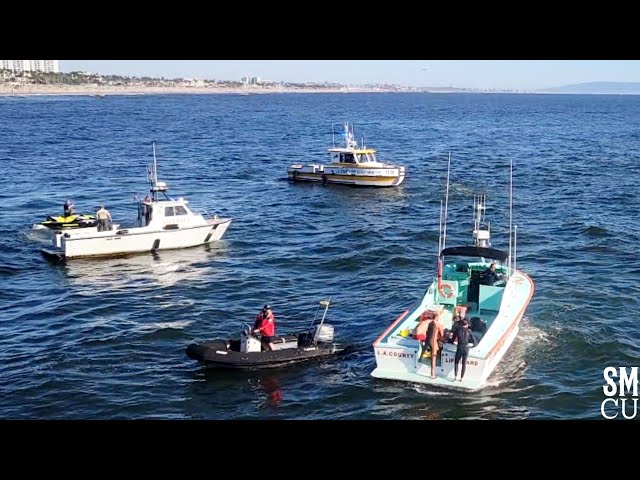 Santa Monica Harbor Patrol Officers and Lifeguards Rescue Man in Waverunner Accident