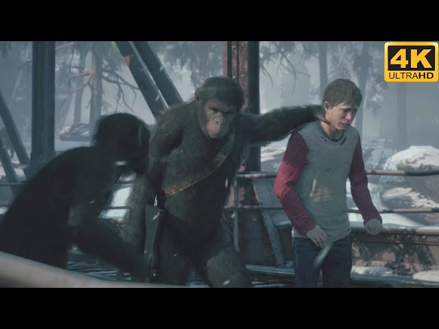 Humans and Apes Trading Scene - Planet of The Apes Last Frontier (4K)
