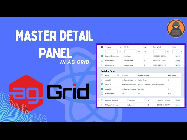 React Ag-Grid Tutorial: Implementing Master-Detail Panel in Data Grid | Codenemy Tutorial