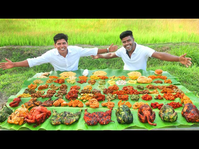 ONAM SADHYA | 100 Varieties Of Chicken Sadhya | Tasting 100 Chicken Items in Our Village