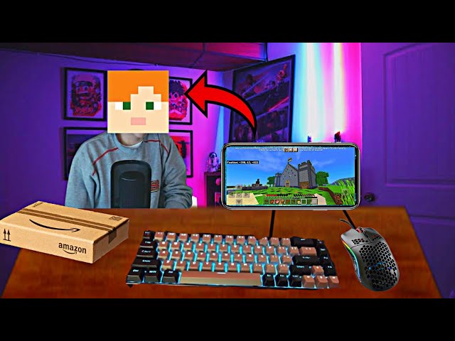 HOW TO PLAY MINECRAFT PE WITH KEYBOARD AND MOUSE  || MCPE WITH KEYBOARD AND MOUSE FOR FIRST TIME 😍