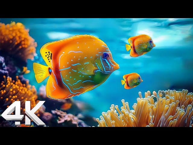 Beautiful Coral Reef Fish 4K (ULTRA HD) - The Best 4K Sea Animals With Calming Music