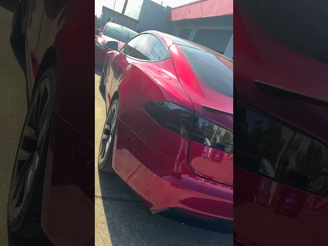 Ultra Red Model S - Full PPF and Ceramic Coating #tesla #models #teslamodels #teslamotors #ultrared