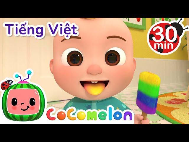 Bài Hát Màu Sắc (Với Que Kem) | CoComelon Tiếng Việt | Nhạc cho Trẻ em | Bài hát Ru ngủ