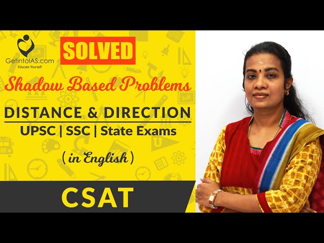 Shadow Based Problems | Distance and Direction Sense Test | CSAT |In English | UPSC & All Govt Exams