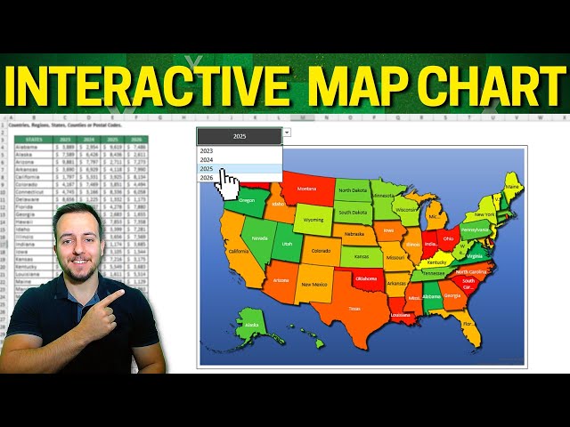 Beautiful and Interactive Map Chart in Excel with Drop Down List | Index and Match Function