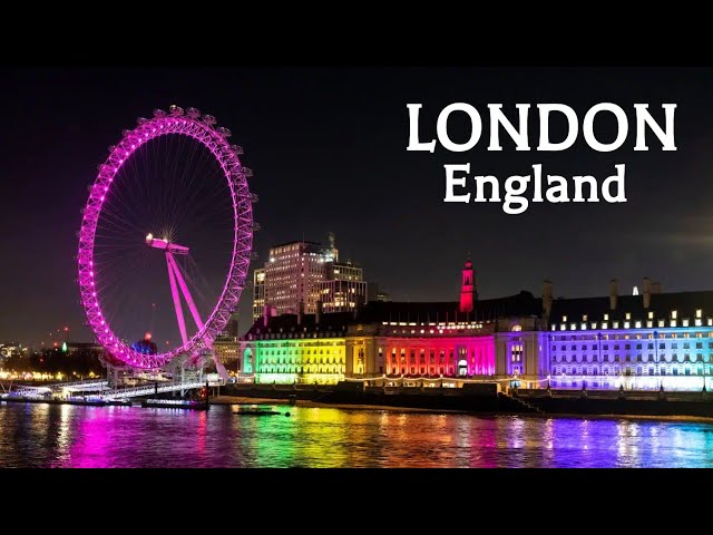 🇬🇧 Walking in LONDON - Westminster, London Eye and Waterloo Night Walk, England (4K Ultra HD)