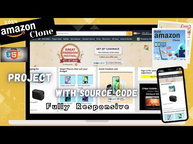 Amazon Clone Using HTML, CSS and JavaScript | Frontend Project Fully Responsive #amazonclone