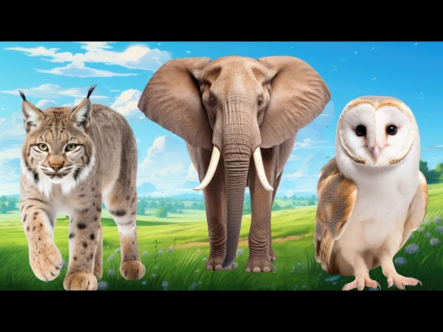 Bustling Animals World Sound: Lynx, Elephant & Owl - Animals Paradise