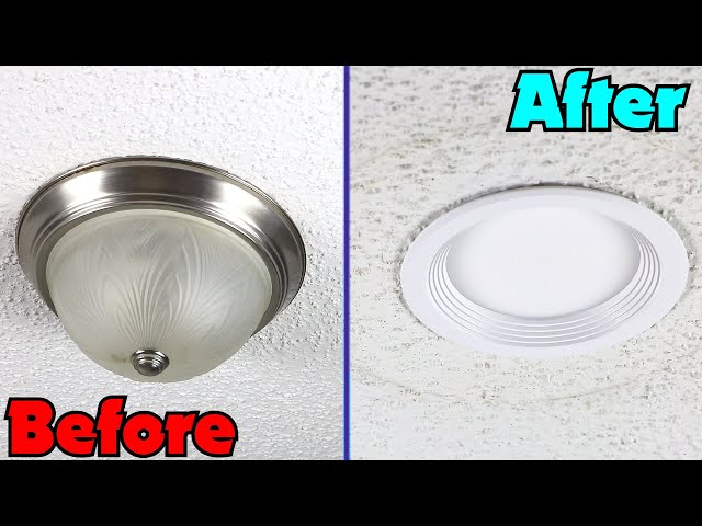 How to Install LED Canless Recessed lighting - Upgrade Flush Mounted Lights