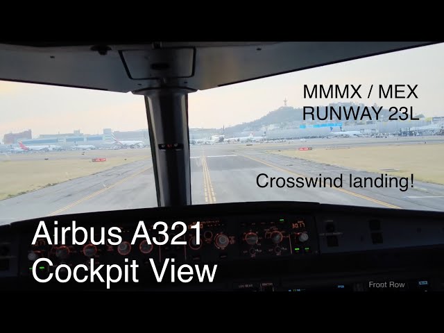 CROSSWIND LANDING! ILS rwy 23L at Mexico City (MMMX / MEX ) cockpit view