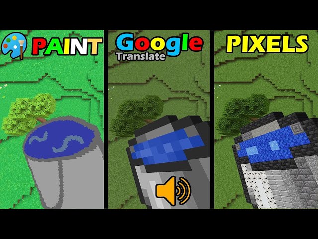 water bucket MLG as paint vs pixels vs google translate
