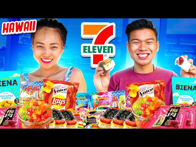Trying ALL 7-Eleven HAWAII Snacks!