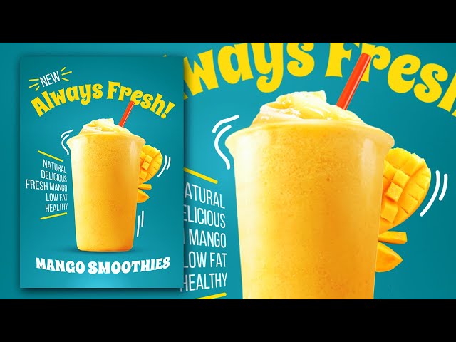 Gimp Tutorial : Mango Smoothies Poster with Some Text Effect