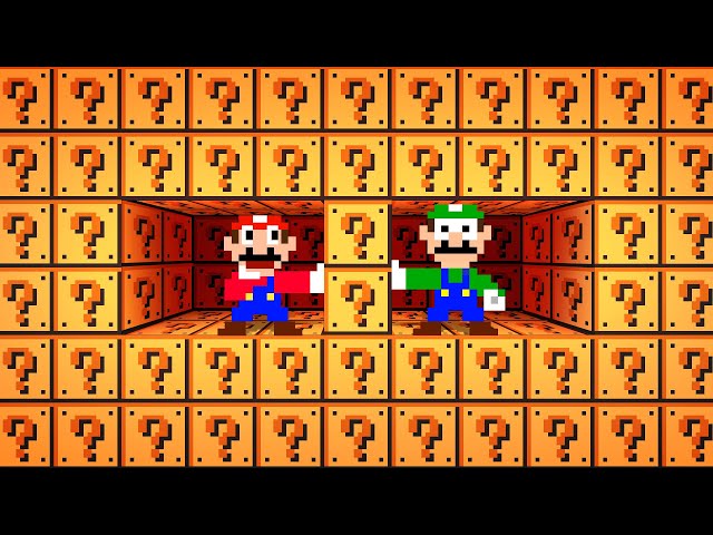 Mario vs Luigi. but there are Too Many Item Blocks in Super Mario Bros!..
