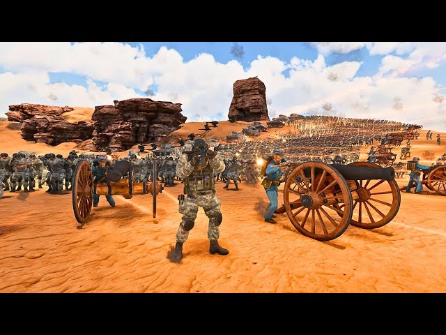 20291 MODERN ARMY With Union Field Cannons VS 5 MILLION ZOMBIES - Ultimate Epic Battle Simulator 2
