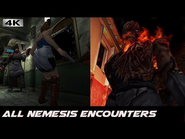 Resident Evil 3 - All Nemesis Encounters\Battles [4k]