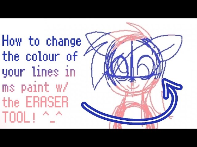 How to change the colour of your lines using the eraser tool in MS Paint