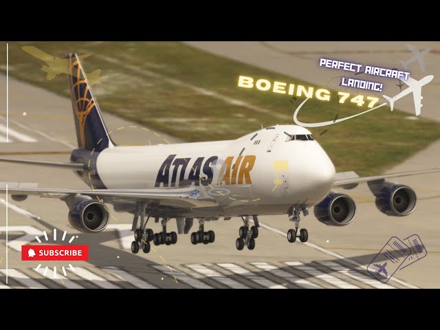 Very AMAZING BIG Airplane Landing!! Atlas Air Boeing 747 Landing at Miami Airport
