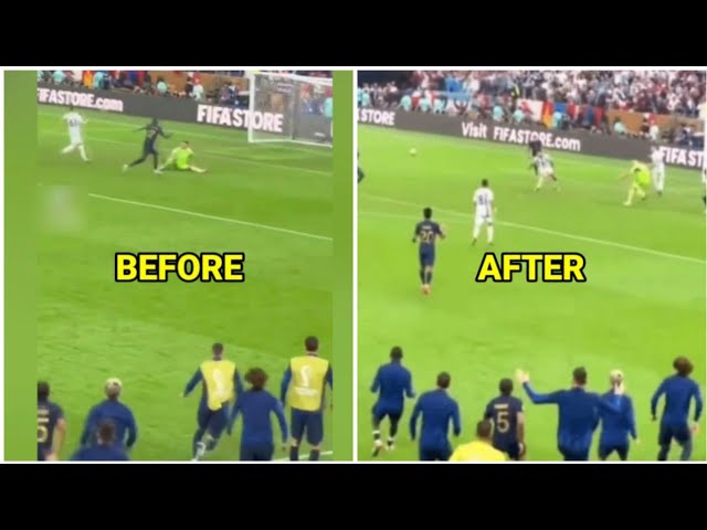 French players had invaded the pitch to celebrate before Emi Martinez blocked Kolo Muani shot
