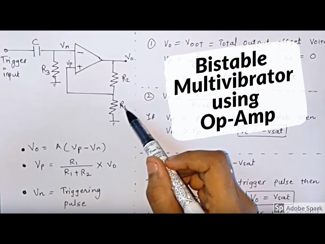 BISTABLE MULTIVIBRATOR USING OP-AMP explained in simple way - in hindi - Electronics Subjectified